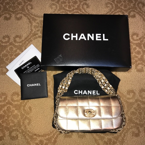 CHANEL Bags Chanel Quilted Leather Bag In Gold With Chains Poshmark